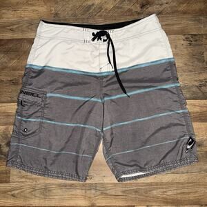 ONEILL Surf Trunks Board Short Size 36 Gray /White /Blue